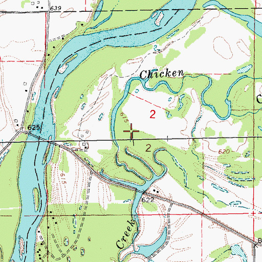 Topographic Map of Saulsbury Bridge Recreation Area, IA
