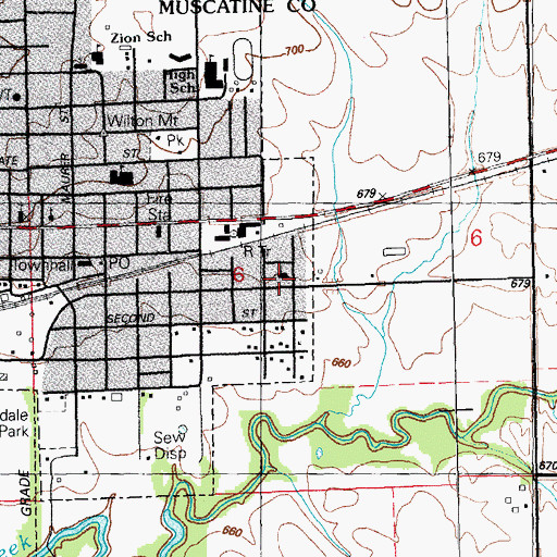 Topographic Map of Saint Marys Catholic Church, IA