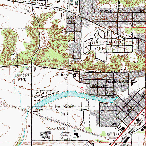 Topographic Map of Mulford Evangelical Free Church, IA