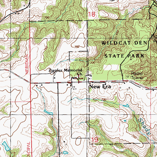 Topographic Map of Ziegler Memorial Lutheran Church, IA