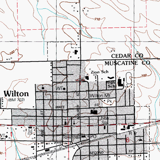 Topographic Map of Zion Lutheran Church, IA