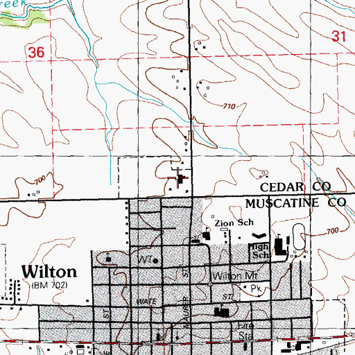 Topographic Map of Methodist Church, IA