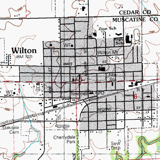 Topographic Map of Grace United Church of Christ, IA