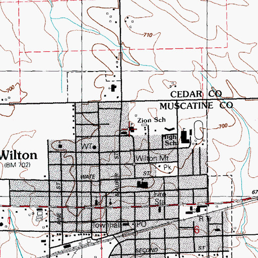 Topographic Map of Zion Lutheran School, IA