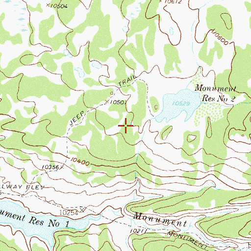 Topographic Map of Monument Number 2 Dam, CO
