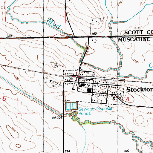 Topographic Map of Stockton, IA