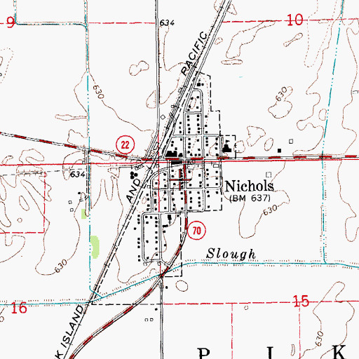 Topographic Map of United Methodist Church, IA