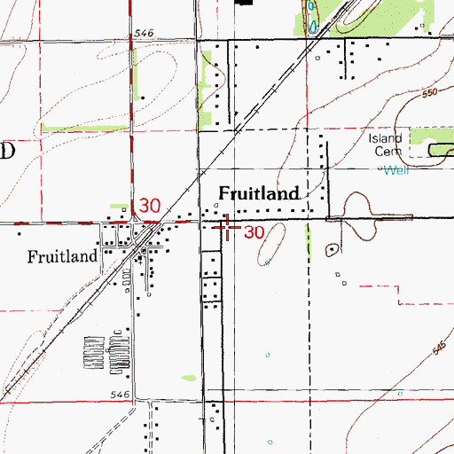 Topographic Map of Fruitland Volunteer Fire Department, IA