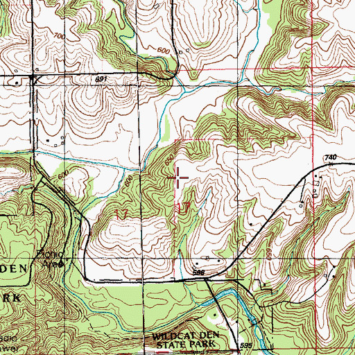 Topographic Map of Dodge Cemetery, IA
