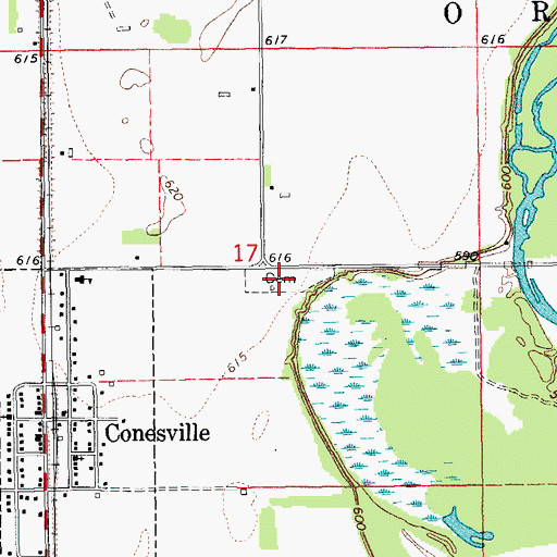 Topographic Map of Conesville Cemetery, IA