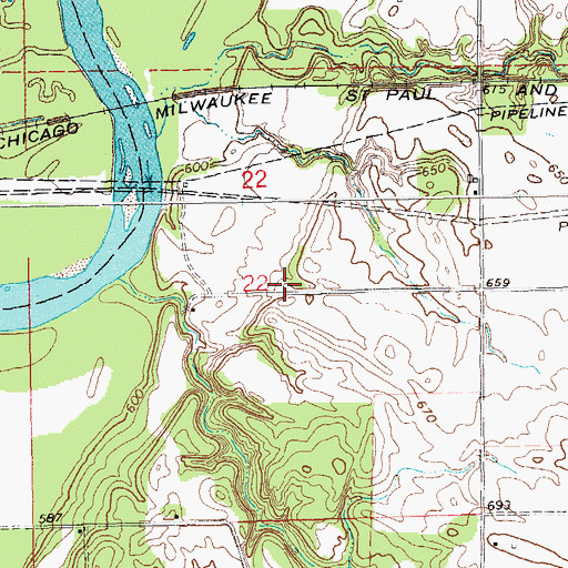 Topographic Map of Teeters Cemetery, IA