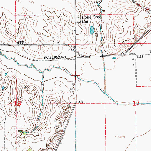 Topographic Map of Big Slough Creek Bridge, IA