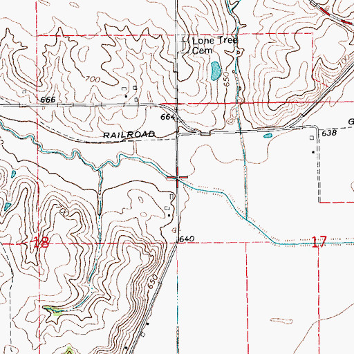 Topographic Map of Big Slough Creek Bridge, IA