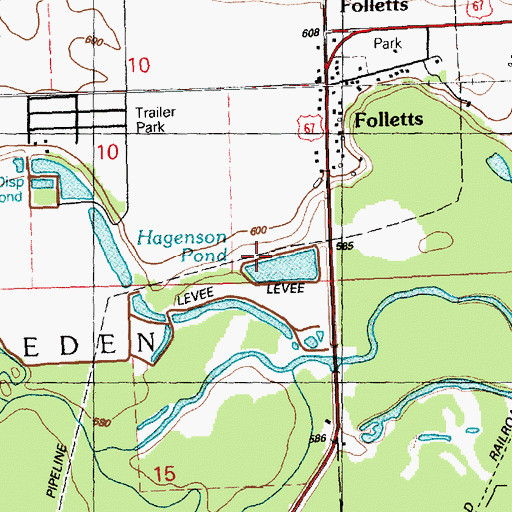 Topographic Map of Hagenson Pond Area, IA