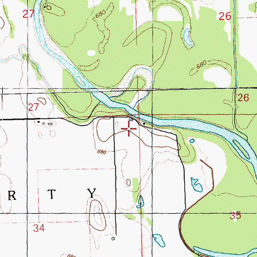 Topographic Map of Hermitage Post Office (historical), IA