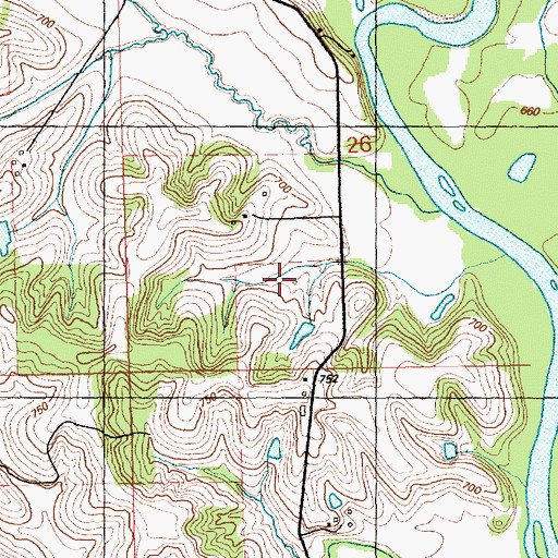 Topographic Map of Spring Rock Post Office (historical), IA