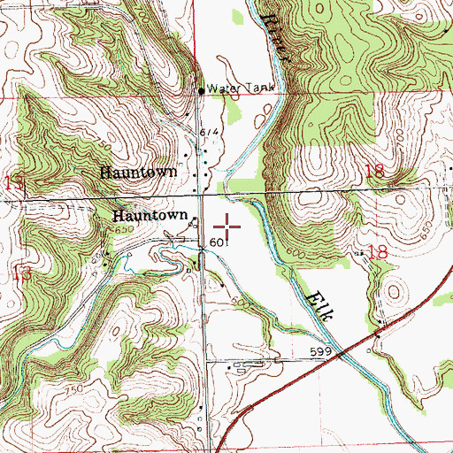 Topographic Map of Elk River Post Office (historical), IA