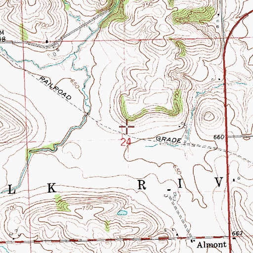 Topographic Map of Watkyns Glen Post Office (historical), IA