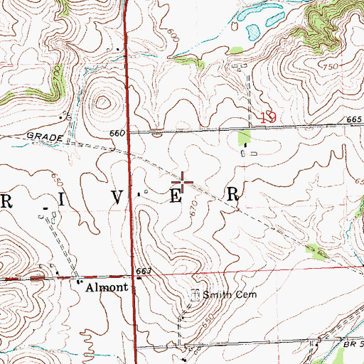 Topographic Map of Almont (historical), IA