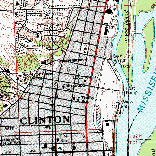 Topographic Map of Clinton County Sheriff's Office, IA