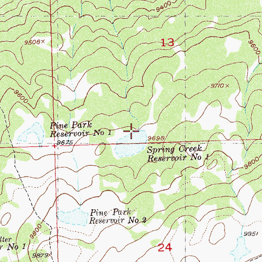 Topographic Map of Spring Creek Number 1 Dam, CO