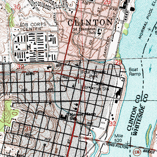 Topographic Map of River Cities Internal Medicine Center, IA