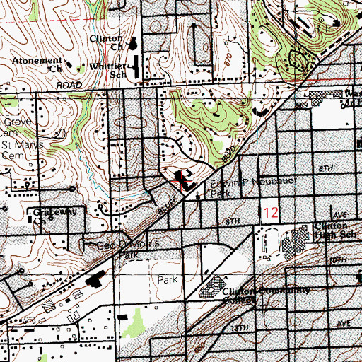 Topographic Map of Mercy Medical Center South Campus, IA