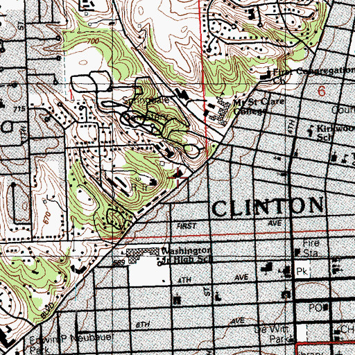 Topographic Map of Clinton Back and Neck Care Center, IA