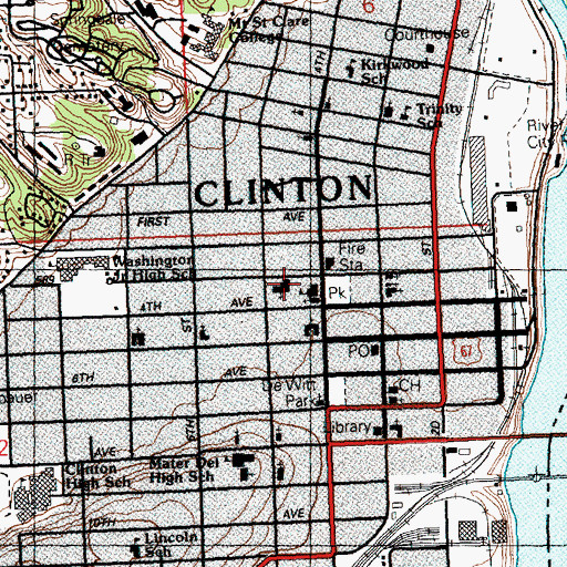 Topographic Map of Zion Evangelical Lutheran Church, IA