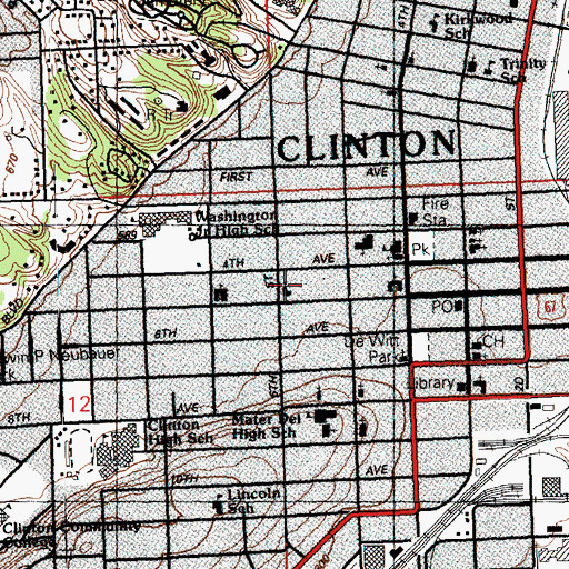 Topographic Map of First Church of Christ Scientist, IA