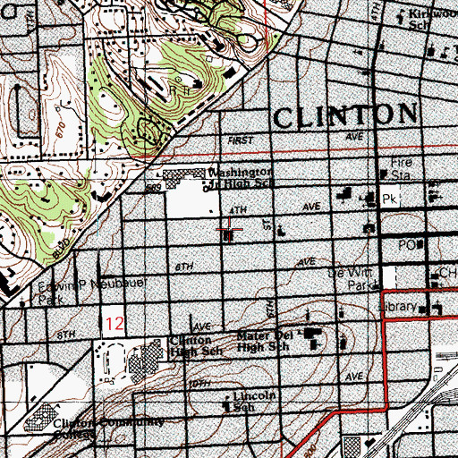 Topographic Map of Trinity Lutheran Church, IA