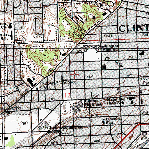 Topographic Map of Immanuel Lutheran Church, IA
