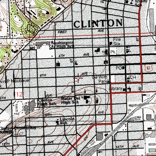 Topographic Map of First Spiritualist Church, IA