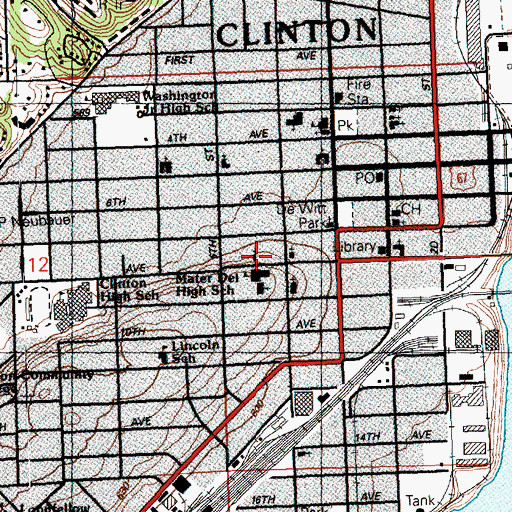 Topographic Map of Seventh Day Adventist Church, IA