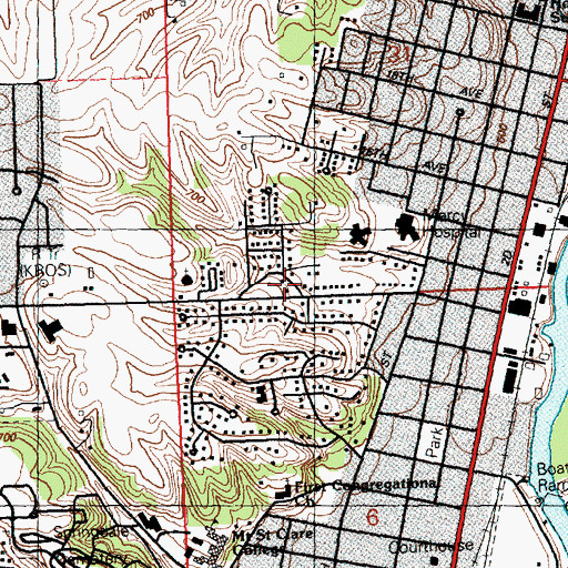 Topographic Map of Foursquare Gospel Church, IA