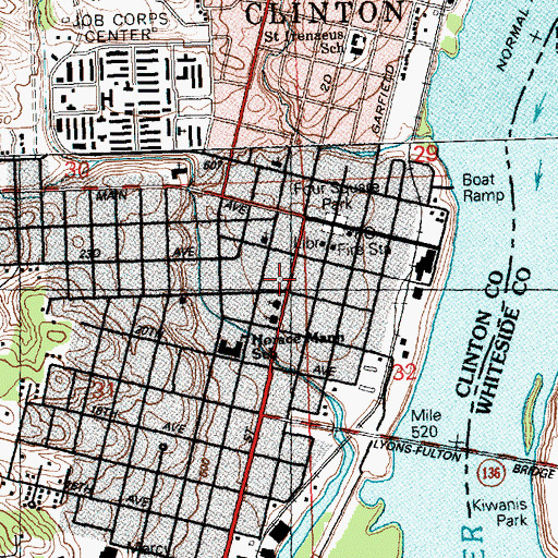 Topographic Map of Saint Johns Lutheran Church, IA