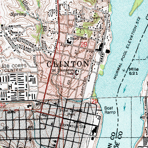 Topographic Map of Saint Irenaeus Catholic Church, IA