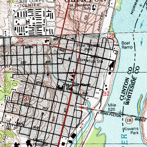 Topographic Map of Lyons United Methodist Church, IA
