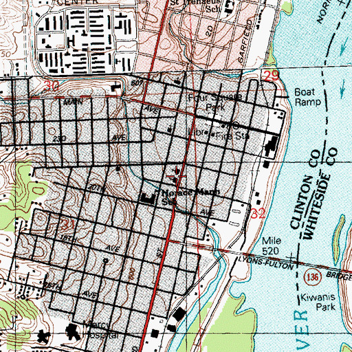 Topographic Map of Grace Episcopal Church, IA