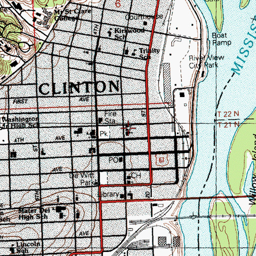 Topographic Map of Life Tabernacle Pentecostal Church, IA