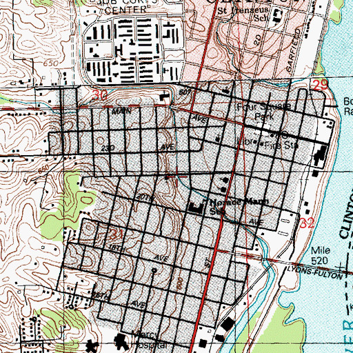 Topographic Map of First Baptist Church, IA