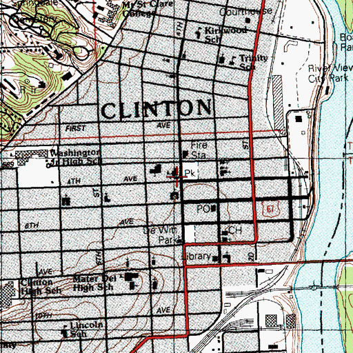 Topographic Map of Prince of Peace Catholic Church, IA