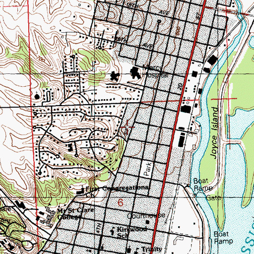 Topographic Map of Unitarian Universalist Church, IA