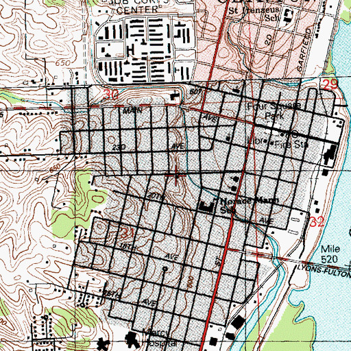 Topographic Map of Northside Church of God, IA