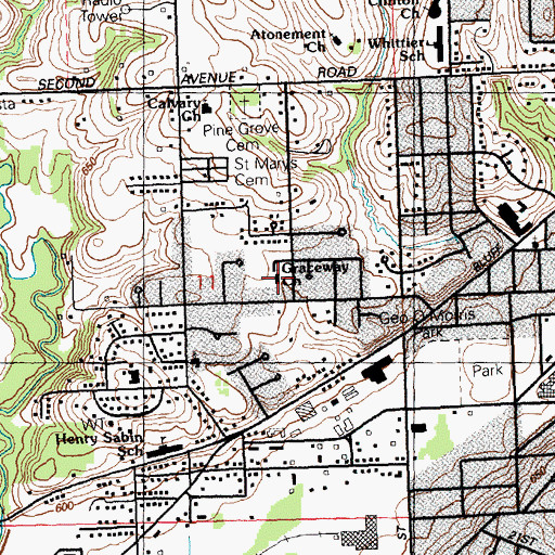 Topographic Map of Gateway Baptist Church, IA
