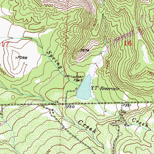 Topographic Map of Y T Dam, CO