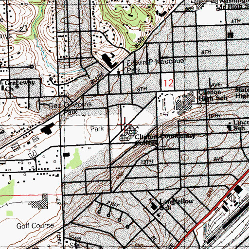 Topographic Map of Jehovahs Witnesses Congregation, IA