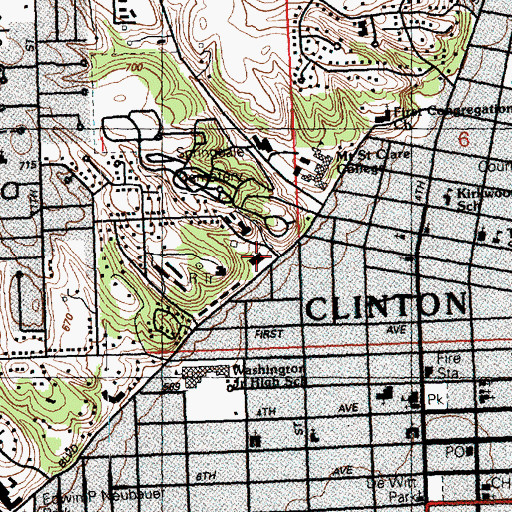 Topographic Map of Sunflower Spiritualist Church, IA