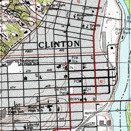Topographic Map of Prince of Peace Catholic School, IA