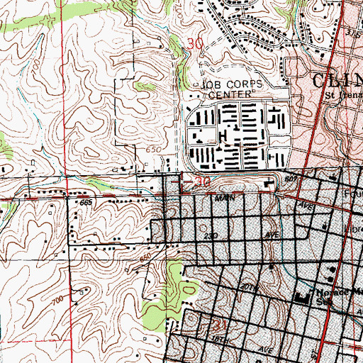 Topographic Map of Root Park, IA
